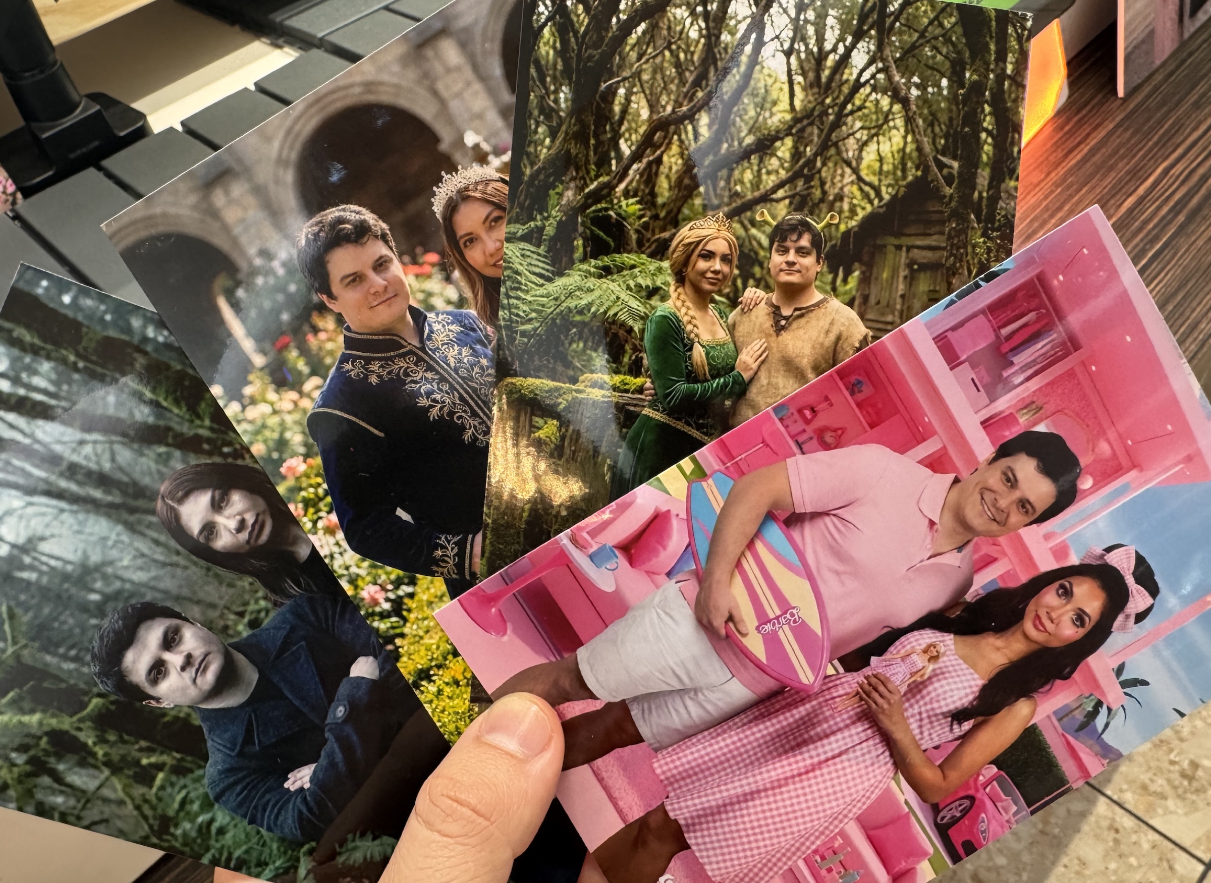AI Photo Lab kiosk printing a 4x6 instant photo — the take-home keepsake from a pop-up brand activation.